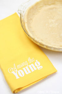 vodka pie crust recipe by top Utah Foodie Among the Young: image of yellow napkin and pie