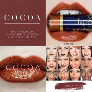 The best fall Lipsense colors featured by top Utah beauty blog Among the Young: image of Cocoa