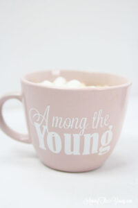 Hot chocolate recipe by top Utah Foodie Among the Young: image of Among the Young mug