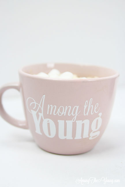 Hot chocolate recipe by top Utah Foodie Among the Young: image of Among the Young mug |Hot Chocolate Recipe by popular Utah lifestyle blog, Among the Young: image of a mug of hot chocolate. 