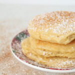 The best ricotta pancakes recipe featured by top Utah Foodie Among the Young: image of ricotta pancakes stacked