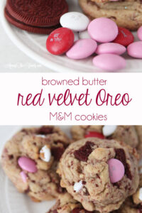 The Best Valentines Cookie featured by top Utah Foodie blog Among the Young: image of red velvet oreo horizontal pin