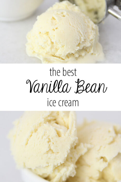 The Best vanilla bean ice cream featured by top Utah Foodie blog Among the Young: image of vanilla bean PIN