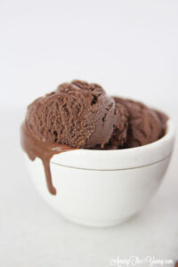 The Best Chocolate ice cream featured by top Utah Foodie blog Among the Young: image of ice cream drip