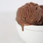 The Best Chocolate ice cream featured by top Utah Foodie blog Among the Young: image of close up chocolate ice cream