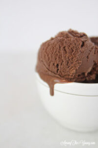The Best Chocolate ice cream featured by top Utah Foodie blog Among the Young: image of close up chocolate ice cream