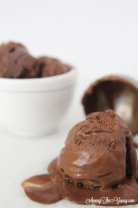 The Best Chocolate ice cream featured by top Utah Foodie blog Among the Young: image of ice cream scoop