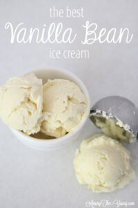 The Best vanilla bean ice cream featured by top Utah Foodie blog Among the Young: image of vanilla bean pin 2