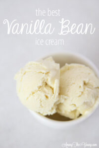 The Best vanilla bean ice cream featured by top Utah Foodie blog Among the Young: image of Vanilla Bean Pin 3