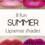The best summer Lipsense colors featured by top Utah Lifestyle blog Among the Young: image of summer shades PIN