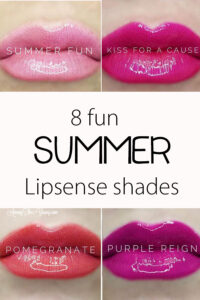 The best summer Lipsense colors featured by top Utah Lifestyle blog Among the Young: image of summer shades PIN