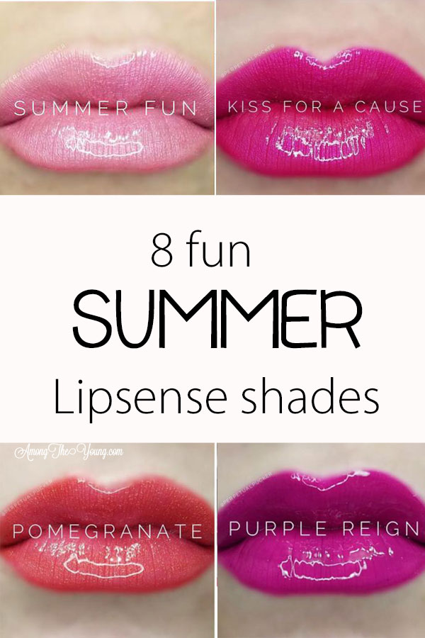 The best summer Lipsense colors featured by top Utah Lifestyle blog Among the Young: image of summer shades PIN | Lipsense Colors by popular Utah beauty blog, Among the Young: Pinterest image of summer lipsense colors. 