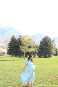 The best Non-Maternity dresses featured by top Utah fashion blog Among the Young: image of Clad and Cloth Ella dress fanned out