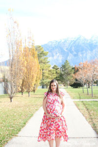 The best Non-Maternity dresses featured by top Utah fashion blog Among the Young: image of Van Gogh dress far away