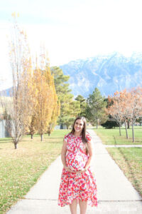 The best Non-Maternity dresses featured by top Utah fashion blog Among the Young: image of Van Gogh dress