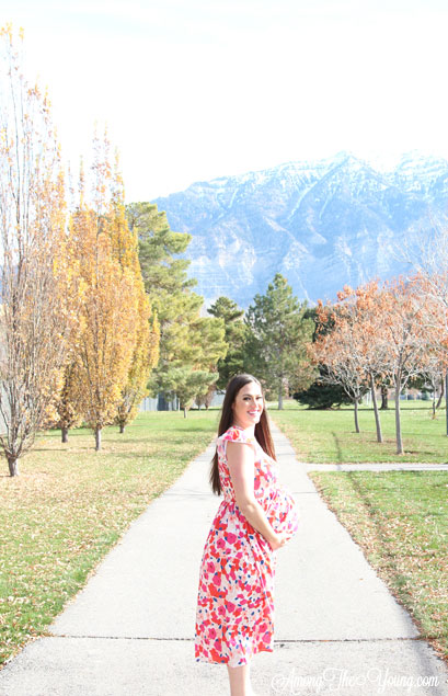 The best Non-Maternity dresses featured by top Utah fashion blog Among the Young: image of Clad and Cloth Van Gogh dress