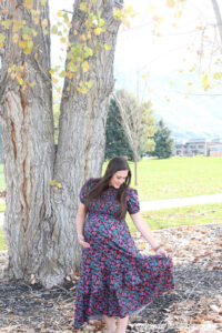 The best Non-Maternity dresses featured by top Utah fashion blog Among the Young: image of clad and cloth brown dress