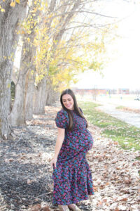 The best Non-Maternity dresses featured by top Utah fashion blog Among the Young: image of dress from the side view and fanned out